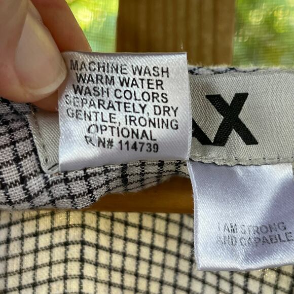 Flax Women's Black & White Check Print Long Sleeve Tunic Top 100% Linen Size M - Picture 9 of 9